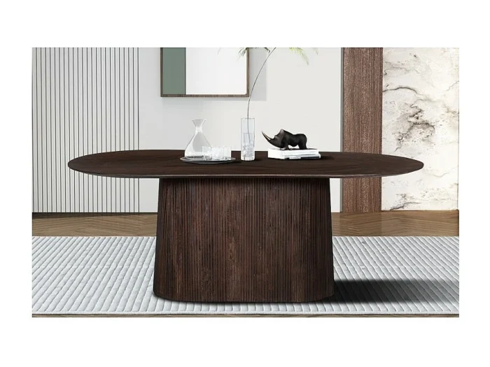 Oval Mango Wood Dining Table MITCHEL-18