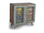 Hand Painted Mango Wood TV Cabinet-13 - Image 3