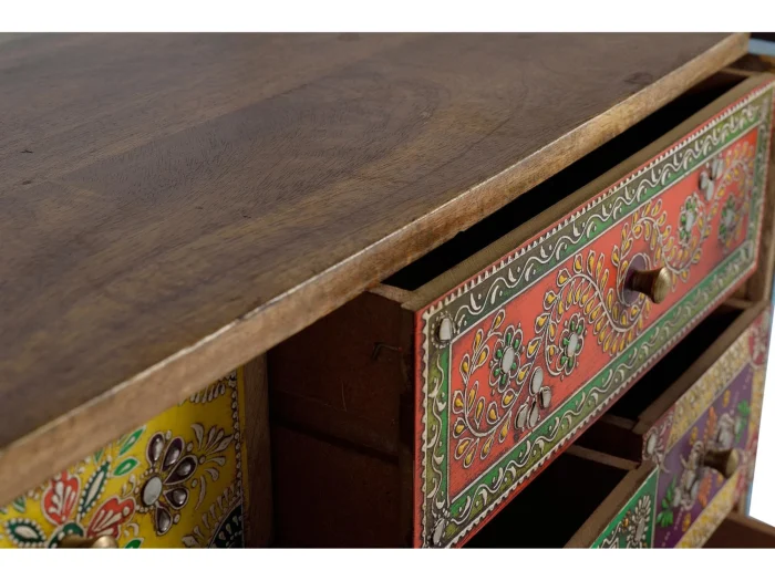 Hand Painted Mango Wood TV Cabinet-13 - Image 8