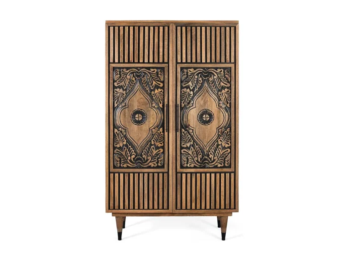 Solid Mango Wood High Sideboard-17