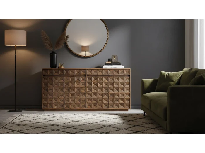 Solid Mango Wood Credenza-14 - Image 3