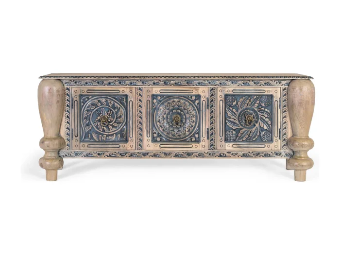 Handcrafted Solid Teak Wood Sideboard-19 - Image 7