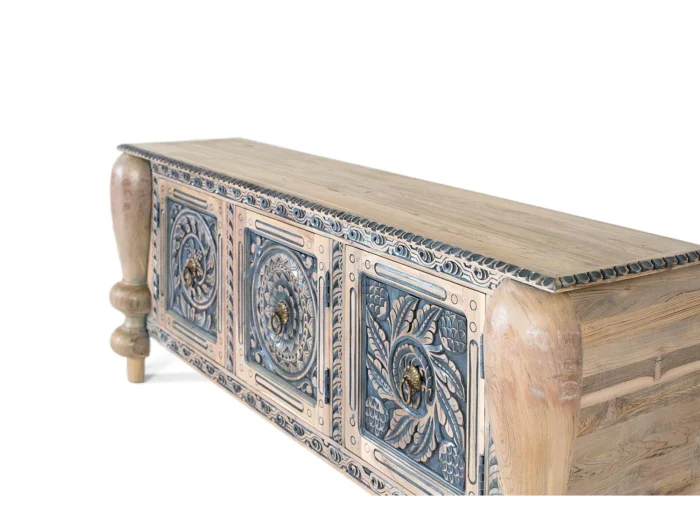 Handcrafted Solid Teak Wood Sideboard-19 - Image 4