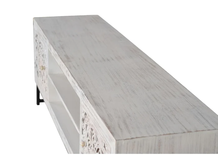 Hand Carved Solid Mango Wood-12 TV Unit - Image 4