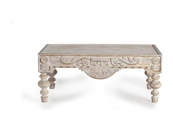 Hand Carved Solid Mango Wood-16 Coffee Table - Image 6