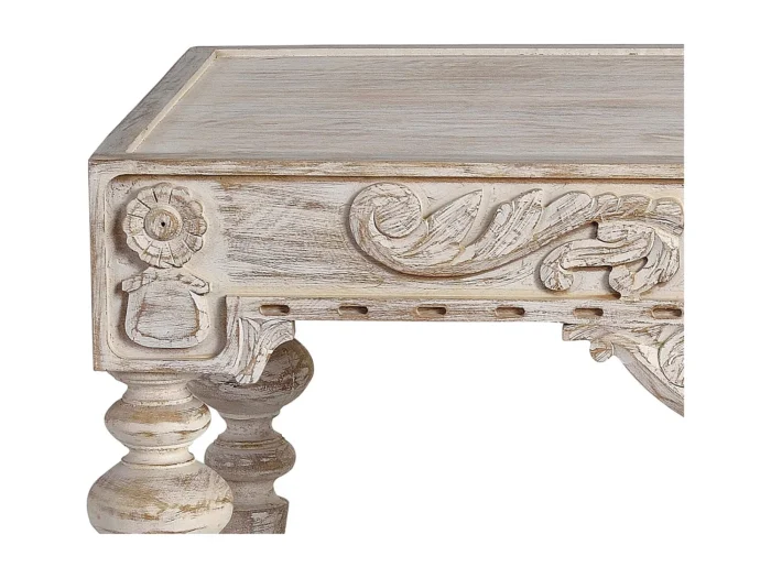 Hand Carved Solid Mango Wood-16 Coffee Table - Image 4