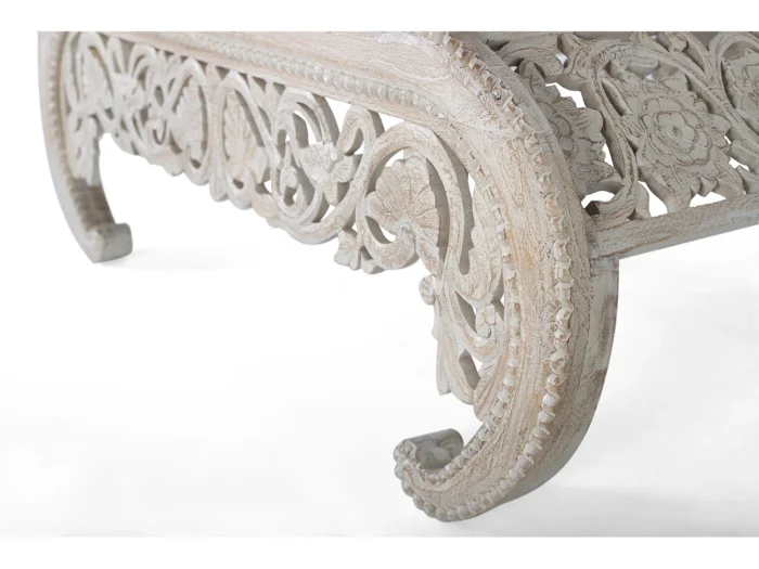 Hand-Carved Solid Wood Coffee Table-20 - Image 4